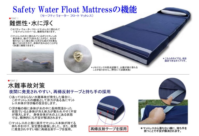 取扱商品に「水に浮くマットレス」を追加しました - Naoki Organaize Office
